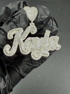 Luxury Moissanite <b>Custom</b> <b>Name</b> Pendant <b>Necklace</b> Iced Out Rhodium Plated 925 Silver Hip Hop Jewelry Statement Piece Gift - Product Image 6