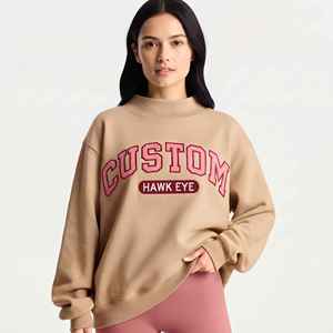Pull tricoté oversize à col montant pour femme, sweat-shirt à col montant, pull personnalisé, fabricant en gros - Product Image 1