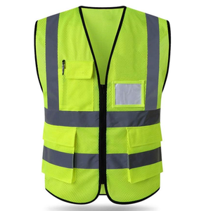 Chaleco de Seguridad Reflectante de Alta Visibilidad Unisex, Malla de Poliéster, Multibolsillos, Uniforme de Trabajo - Product Image 4