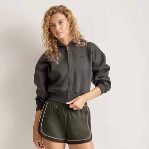 OEM Custom Winter Casual Streetwear Anti-Shrink Long Sleeves Oversized <b>Women's</b> Cropped <b>Zip</b>-<b>up</b> Hoodie Jacket - Product Image 6