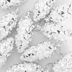 40 pièces de boules de sapin de Noël en plastique argenté pour décorations festives - Product Image 5