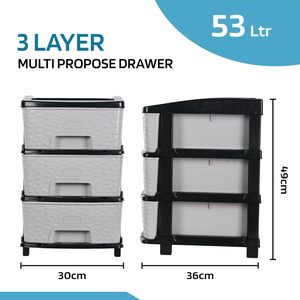 Organizador de Almacenamiento de Plástico de 3 Niveles con Cajones, Moderno, Desmontable, Caja para Artículos Diversos, Estantes de Almacenamiento para Oficina, Estante de Almacenamiento Plegable - Product Image 5