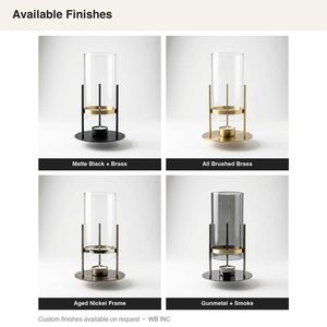 Handmade 28 cm Matte Black Iron Glass Candle Lantern Brass Floating <b>Gap</b> Meridian Float Hurricane for Home Decor Hotel Embossed - Product Image 5