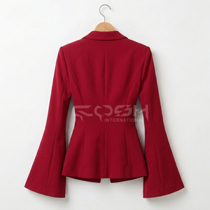Blazer rouge pour femme Cosh International Greek Apparel avec manches évasées, broderie de sororité, style bureau - Product Image 4