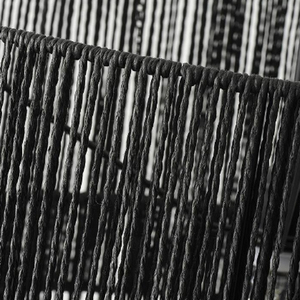 Farmhouse Matte Black <b>Rope</b> Paper Craft Pendant <b>Light</b> Hand-Woven Hanging Lamp - Product Image 3