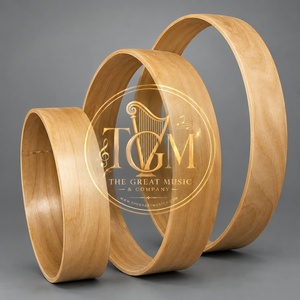 The GREAT MUSIC & COMPANY TGM-1012-S 16 Inch <b>Wooden</b> Drum Hoop Cowhide Drum Heads-Essential Musical Instrument Part Accessory - Product Image 1