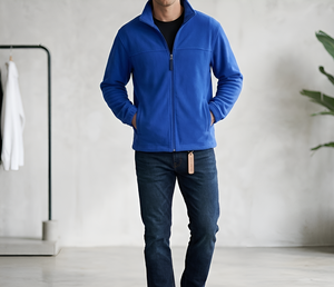 Veste polaire homme personnalisée avec logo, fermeture éclair intégrale, chaude pour l'hiver, 220g, respirante, col montant, logo avant, fabricant OEM - Product Image 1