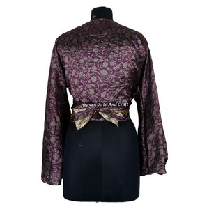 Nuevo Kimono de Poliéster y Seda para Mujer 2026, Top Cruzado con Mangas Largas, Transpirable, para Playa - Product Image 2