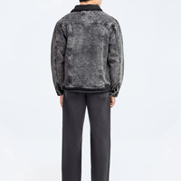 Veste en jean déchirée pour homme, de qualité supérieure, décontractée, coupe-vent, imperméable, réversible, 100% coton, fermeture boutonnée sur le devant, avec logo
