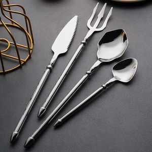 Elegante juego de cubiertos de acero inoxidable, utensilios duraderos y resistentes al óxido para mesa de comedor, cocina, restaurante y hotel. - Product Image 4
