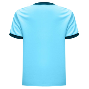 Camiseta de Fútbol para Hombre con Patrón Geométrico Azul, Cuello Redondo, Manga Corta, Poliéster que Absorbe la Humedad, Ropa Deportiva - Product Image 6