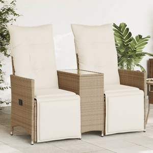 Sofá Reclinable Beige para Jardín, Asientos Cómodos para Exteriores - Product Image 1
