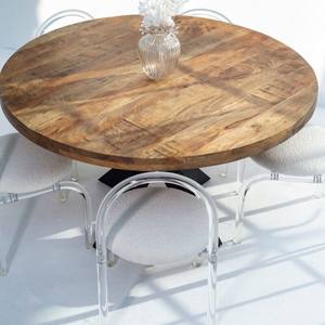 Table à manger Vandana Zentrix Lyra en bois de manguier avec un design contemporain solide et fait main - Product Image 4