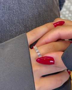 Full <b>Eternity</b> Wedding Band Stacking <b>Eternity</b> <b>Rings</b> Matching <b>Ring</b> Enhancer 14k 18k Gold 925 <b>Silver</b> Emerald Cut Lab Grown Diamonds - Product Image 1