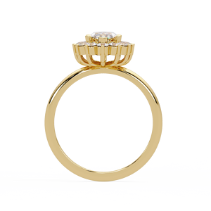 Anillos de Compromiso Marquise Halo Sunburst, Oro Amarillo de 14K, Diamante Cultivado en Laboratorio Certificado por IGI de 1.00ct, Regalo de Aniversario, Joyería Personalizada - Product Image 5