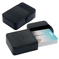 Jeu de cartes à tranchet unique L226 avec étui en cuir PU durable à aimant, papier lisse/lin pour le Bridge et le Poker