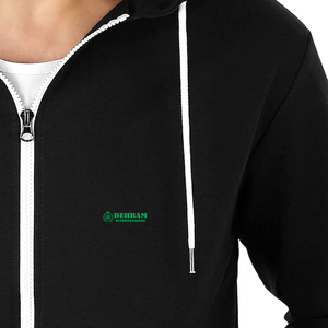 เสื้อฮู้ดซิปผู้ชาย ทรงปกติ สีพื้น เรียบง่าย ผ้าฝ้าย 100% เฟรนช์เทอร์รี่ เหมาะสำหรับใส่ในฤดูใบไม้ร่วง เสื้อฮู้ดและเสื้อสเวตเชิร์ตแบบเรียบ - Product Image 4