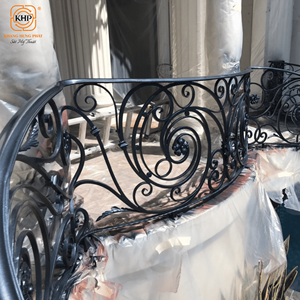 KHP Durable Wrought Iron Stair Railing Outdoor Beautiful Handrails For Staircase Easy-To-Install Decorative For Modern Houses. - Product Image 4