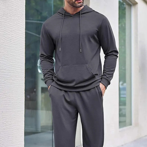 Conjunto Deportivo de Algodón Grueso y Cómodo para Hombre, Sudadera de Tacto Suave, Pantalones a Juego para Gimnasio - Product Image 4