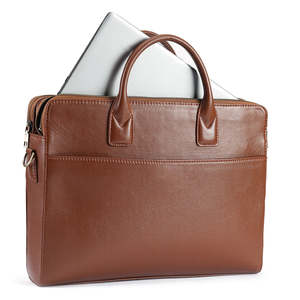 Handmade Vintage Brown Leather Office Laptop Bag for Men with Zipper Closure and Premium Finish Custom Size Available - Product Image 5