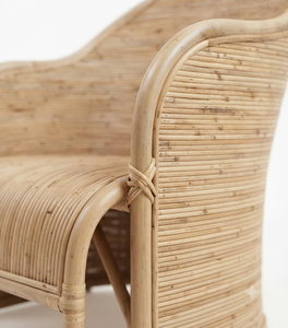 Sillón de Ratán Natural Tejido a Mano, Moderno, para Interiores, Silla de Mimbre para Sala de Estar, Muebles para Villa, Patas de Madera Artesanales Sostenibles - Product Image 4