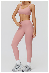 Conjunto de Yoga para Mujer, Talla Grande, Ecológico, de Secado Rápido, Transpirable, con Sujetador Deportivo sin Espalda, Leggings de Cintura Elástica de Dos Piezas - Product Image 3