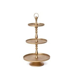 Three Tier Metal Cake Stand <b>Round</b> Dessert Display Hand Wash Only Reusable Party Cupcake Serving <b>Tray</b> For Wedding Party - Product Image 3