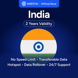 Tarjeta SIM Electrónica (ESIM) Eskimo India 5GB, Datos de Alta Velocidad 4G/5G, Sin SIM Física, Validez de 2 Años, Datos Ilimitados, Modelo S-IN-05 - Product Image 1