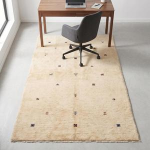Tapis en laine noué à la main de qualité supérieure, motif tribal ivoire beige, tapis avec motifs traditionnels pour la décoration du salon - Product Image 4