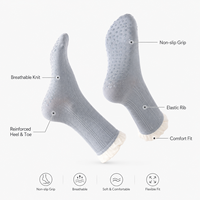 Chaussettes de Pilates antidérapantes à bout ouvert, respirantes et extensibles pour le yoga, la barre, la danse et l'entraînement, pour femmes, couleur et logo personnalisés, fournisseur OEM ODM