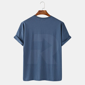 Camiseta de Hombre 100% Algodón, Color Personalizado, Nueva en Stock, Logotipo Impreso al por Mayor, Tela de Felpa de Alta Calidad, Ecológica - Product Image 2