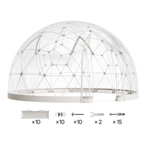 โดมสวนทรงกลมขนาด 15 x 9.5 ฟุต แบบโมเดิร์น ทำจาก PVC สำหรับใช้งานกลางแจ้ง โปร่งใส สำหรับ 10-14 คน กันสภาพอากาศได้ ใช้เป็นเรือนกระจกทรงจีโอเดสิก สีเขียว - Product Image 1