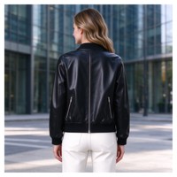 Blouson bomber pour femme 100% polyester, col montant, poches latérales zippées, poignets côtelés, vêtement d'extérieur décontracté pour l'hiver, respirant et coupe-vent