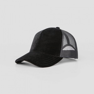 Velvet Mesh Trucker <b>Cap</b> 5 Panel Breathable Mesh Back Snapback Curved Brim Unisex Outdoor Sport Vintage Casual Headwear - Product Image 4