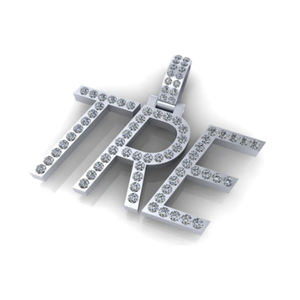 SHRAMAN DIAMOND Elegant 925 Sterling Silver Rhodium Plated Moissanite Pendant Charm <b>Custom</b> Letter <b>Name</b> High Quality VVS Unisex - Product Image 1