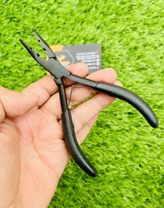 Wholesale Black Matte Stainless Steel 3-Hole Hair <b>Extension</b> Tools Multi-Functional <b>Micro</b> and Nano Beads Pliers Reusable - Product Image 1