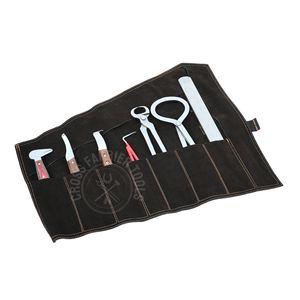 Kit duradero de herramientas para recorte de pezuñas de herrador con cuchilla de bucle desmontable, alicates para recortar y fijar pezuñas, limas, raspadores y limas de pulido en estuche negro - Product Image 1
