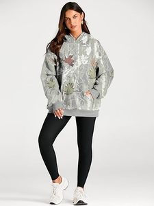 Sudadera con Capucha al por Mayor OEM, Sudadera de Punto con Estampado de Hojas Otoñales, Top Informal de Manga Larga Unisex, Impresión Personalizada de Alta Calidad - Product Image 3