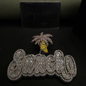 Full Iced Out Custom Name Pendant Hip Hop Cartoon Character Jewelry In 925 <b>Silver</b> VVS Moissanite Diamond - Product Image 6