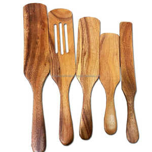 Juego de cuchara y tenedor de madera de Acasia sostenible para servir y cocinar cubiertos de boda disponibles en varios diseños - Product Image 6