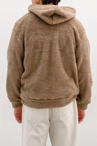 เสื้อฮู้ดผู้ชายทรงปกติ สีน้ำตาล ผ้าฟลีซ ใส่สบายสำหรับฤดูหนาว ป้องกันขนร่วง ผ้าถักสีพื้น ยี่ห้อ Uerpin โพลีเอสเตอร์ 300 กรัม - Product Image 5
