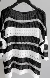 Plus Size Women's <b>Patchwork</b> Anti-Wrinkle O-Neck Pullover Short Sleeve 100% Cotton Casual Summer Knit Tee 380g Digital Printed - Product Image 5