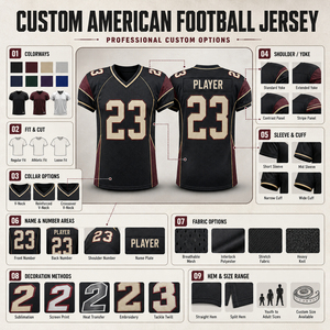 <b>Hot</b> Selling OEM Service American Football Jersey Polyester Fabric V Neck Design Breathable American Football Uniform for Men - Product Image 6