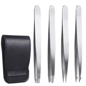Juego de Pinzas para Cejas y Pestañas de Acero Inoxidable de Alta Calidad, 4 Piezas, Doradas, con Punta Puntiaguda, Tijeras de Resorte, Colores Personalizados - Product Image 2