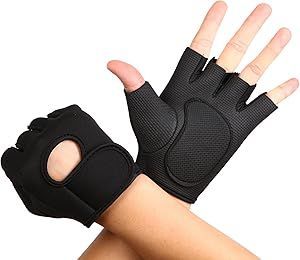 High Quality Black Mesh <b>Half</b> Finger Fitness Gloves Breathable Non <b>Slip</b> Lifting Training Gym Cycling Weight Lifting Bodybuilding - Product Image 6