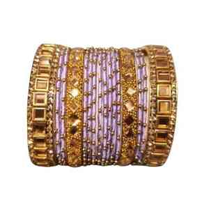 Ensemble de bracelets de mariage islamiques tendance et luxueux en perles Kundan plaqués or, bijoux pour femmes - Product Image 1