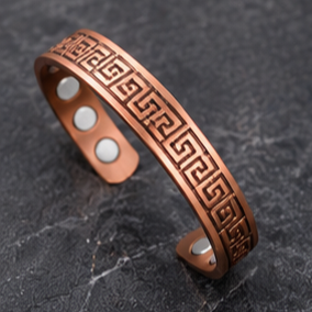 Brazalete Biomagnético de Cobre Sólido Premium con Patrón Griego, Hecho a Mano, Personalizable, Regalo de Navidad o Halloween - Product Image 5
