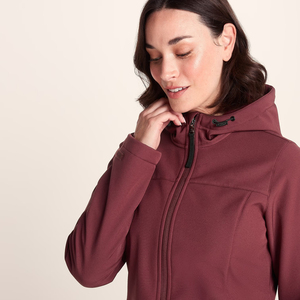 Nouvelle veste softshell longue pour femme, coupe-vent, chaude, avec poches, logo brodé, en spandex, à capuche, pour l'extérieur - Product Image 4