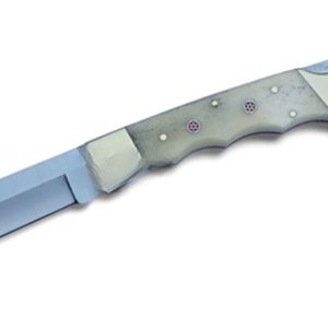 Portable Folding Knives with Patterned <b>Steel</b> Blade Detailed Grip Handle and Leather Sheath for <b>Outdoor</b> Camping Hunting Hiking - Product Image 3