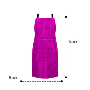 Delantales de soldadura de color liso con logotipo y tamaño personalizados, protección corporal de seguridad industrial para ropa de trabajo de construcción - Product Image 4